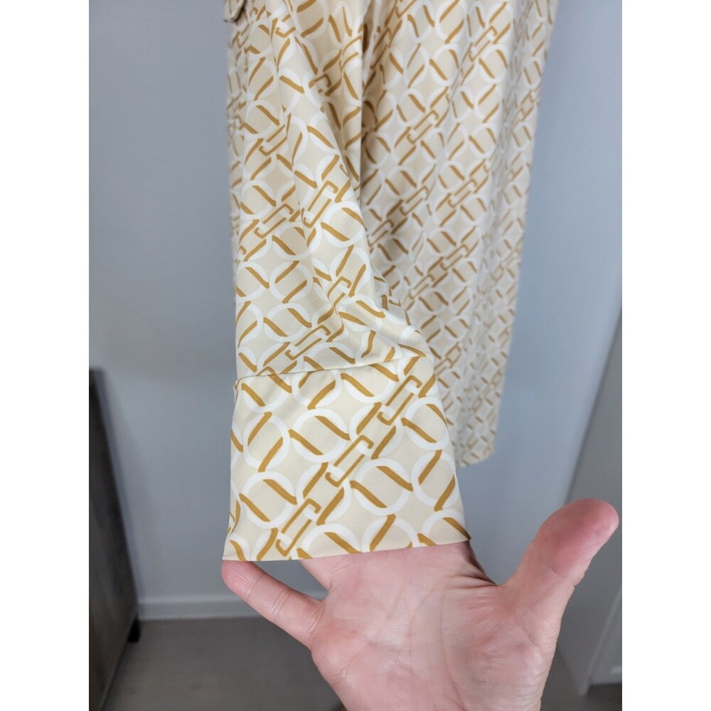 J. McLaughlin Button Down Top Size Large Chain Link 3/4 Sleeve EUC - Picture 15 of 16